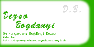 dezso bogdanyi business card